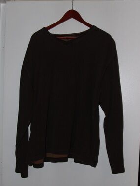 Banana Republic Men's V-Neck Long Sleeve Sweatshirt - Dark Brown
